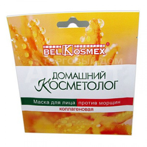Маска для лица Belkosmex Домашний косметолог против морщин, коллагеновая, 26 мл