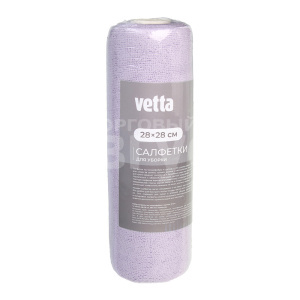 Салфетки для уборки Vetta 448-362 из микрофибры, Ботаника, в рулоне 28*28 см, микс