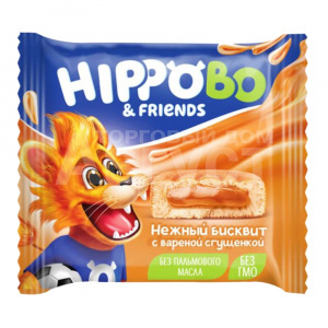 Пирожное Hippobo с начинкой вареная сгущенка, 32 г