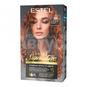 Крем-гель краска для волос Estel Color Signature тон 7/44, Морской коралл