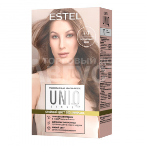 Краска-блеск для волос Estel Uniq Sense Ухаживающая без аммиака тон 7.7, русый коричневый