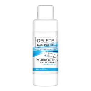 Жидкость для снятия лака Delete с глицерином, в пластике, 100 мл