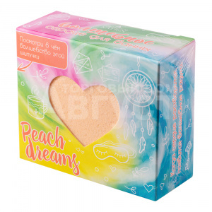 Соль для ванн Лаборатория Катрин 15095 сердце Peach dreams с разужн разводами, шипучая, 130 г