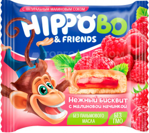 Пирожное Hippobo с малиновой начинкой, 32 г