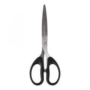 Ножницы канцелярские Brauberg 237096 Standard, 2-х сторонняя заточка, цвет: черный, 185 мм