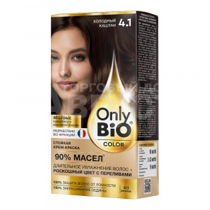 Крем-краска для волос Only Bio COLOR Без аммиака, 90% масел тон 4.1, холодный каштан, 115 мл