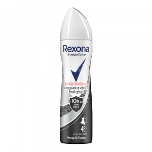 Дезодорант-антиперспирант женский Rexona Антибактериальная невидимая на черном и белом, спрей, 150 мл