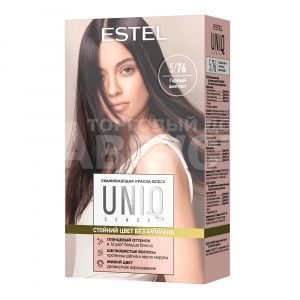 Краска-блеск для волос Estel Uniq Sense Ухаживающая без аммиака тон 5.76, светлый шатен коричнево-фиолетовый
