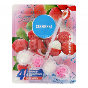 Освежитель для туалета Свежинка Свежесть личи, 4 в 1, подвесной, шарики, 50 г