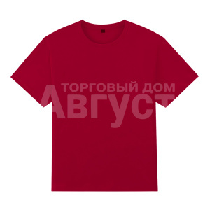 Футболка унисекс без принта, плотность 160г, размер M (46-48) 100% хлопок карде супрем красный