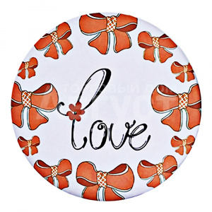 Зеркало 3801 карманное,круглое, love-бантики, 6,5 см