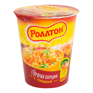 Вермишель быстрого приготовления Роллтон Говядина, стакан, 70 г