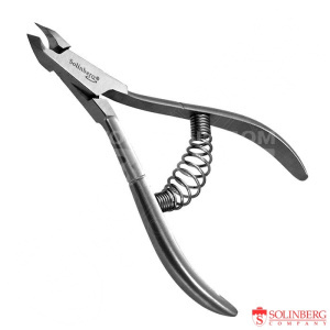 Кусачки маникюрные Solinberg 221a-35110/2 матовые, спиральная пружина, лезвие 4 мм, серебро