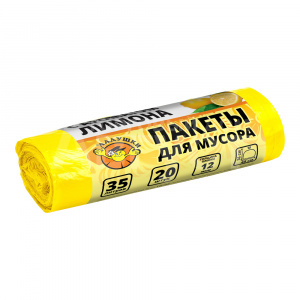 Пакеты для мусора Ладушки с ароматом лимона 35л 20 шт