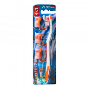 Зубная щетка Vilsen brush Saturn, средней жесткости, 3 сменные головки