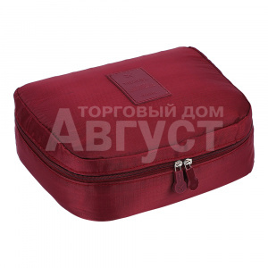 Косметичка 2804931 на молнии 20*8*16,5 см, текстиль, бордовый
