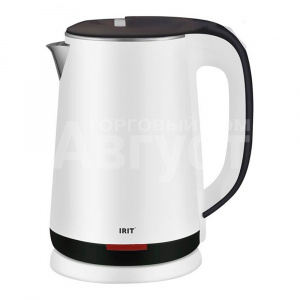 Чайник электрический Irit IR-1308 1500ВТ, металл,пластик, белый, 1,8 л