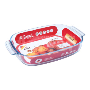 Форма для запекания Rashel R-1/2700 прямоугольная с ручками, 35*23*6 см, стекло жаропрочное, 2,7 л