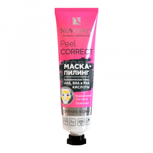 Маска-пилинг Novosvit Peel Correct вулканическая глина AHA BHA и PHA кислоты, 40 мл