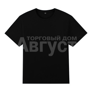 Футболка унисекс без принта, плотность 160г, размер L (48-50) 100% хлопок карде супрем черный