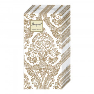Салфетки бумажные Bouquet Original de Luxe Royal, 2-х слойные, 33*33 см, золото на белом, 20 листов