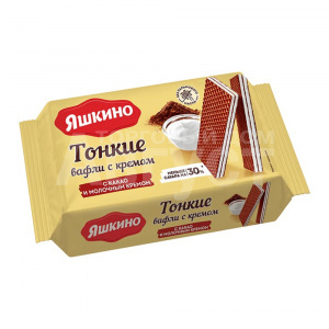 Вафли Яшкино с какао и молочным кремом, 144 г