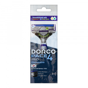 Станок для бритья Dorco PACE 4 PRO NEW, одноразовый 4 лезвия,плавающая головка,увлажняющая полоса, мужской