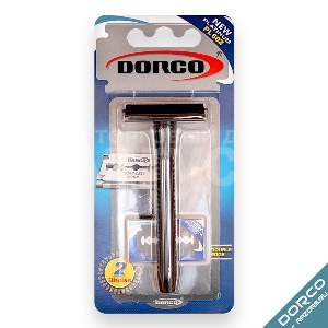 Станок для бритья Dorco 2-х стороний классический плюс 2 лезвия, мужской, 1 шт