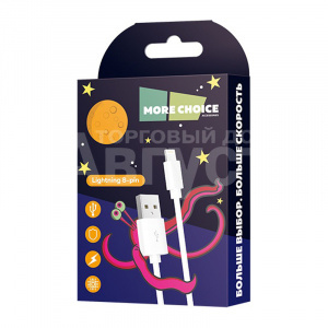 Дата-кабель для зарядки MoreChoice K13i USB для Lightning 8-pin 2.4А, белый, 1 м