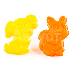 Игровой набор 7155 Полесье 2 формочки для песка (белочка, песик), пластик