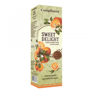 Набор подарочный Compliment Sweet Delight №1360 (гель для душа 250 мл + мочалка), женский