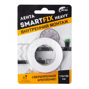 Лента монтажная W-con SmartFix сверхсильная 1,5*150 см, прозрачный
