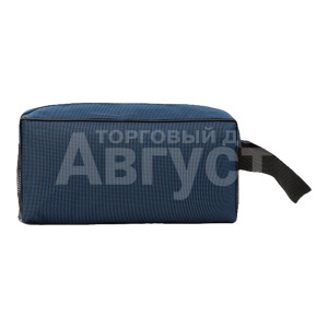 Косметичка 4320260 на молнии, дорожняя, с ручкой, с сеткой 24*10*12 см, текстиль, темно-синий