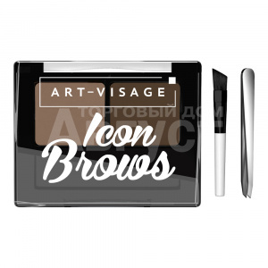 Тени для бровей Art-Visage Icon Brow с кисточкой и пинцетом, тон 101, 3,6 г