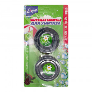 Освежитель для туалета Liaara таблетка, Лесная свежесть 2*50г