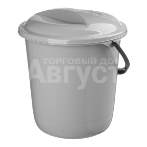 Ведро Etna с крышкой, пластиковое, серый, 10 л