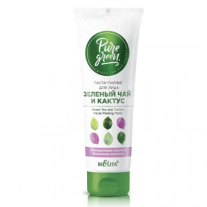 Белита PURE GREEN Паста-пилинг для лица «Зеленый чай и кактус» 75мл