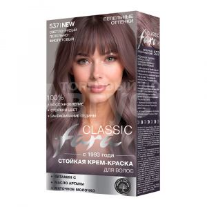 Краска для волос Fara Classic 537 тон 8.165, светло-русый пепельно-фиолетовый