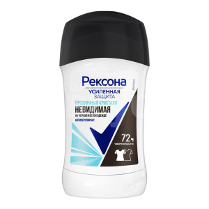 Дезодорант-антиперспирант женский Rexona Невидимая защита Прозрачный Кристалл, стик, 40 г