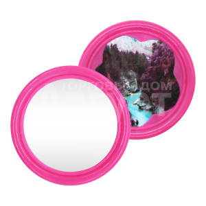 Зеркало ZCDE-44-2 карманное, круглое, 6,5 см, розовый