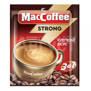Кофе MacCoffee 3 в 1, Стронг, крепкий вкус, 18 г