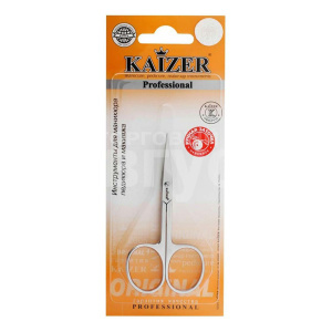 Ножницы маникюрные Kaizer 407207 закругленные, заводская заточка, серебро