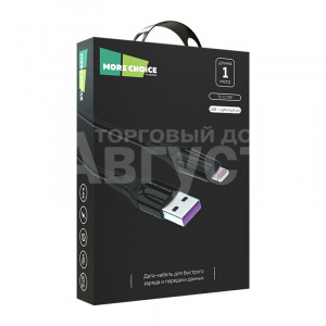 Дата-кабель для зарядки MoreChoice K35i USB для Lightning 8-pin 2.4А, черный, 1 м