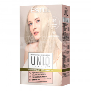 Краска-блеск для волос Estel Uniq Sense Ухаживающая без аммиака тон 10.1, светлый блондин пепельный