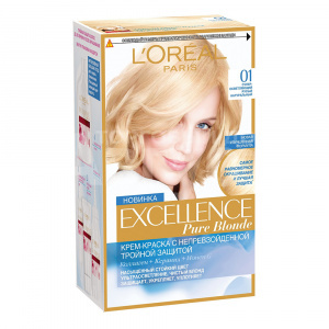 Краска для волос L'Oreal Excellence Creme тон 01, суперосветляющий натуральный русый