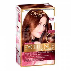 Краска для волос L'Oreal Excellence Creme тон 6.41, элегантный медный