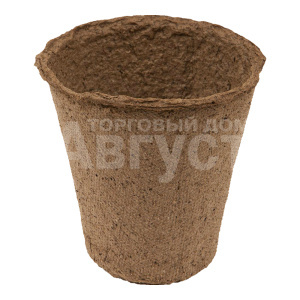 Горшок торфяной круглый, c улучшенным дном 105*100 мм, 1 шт