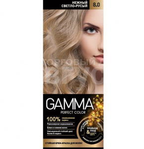 Краска для волос Gamma Perfect Color тон 8.0, нежный светло-русый