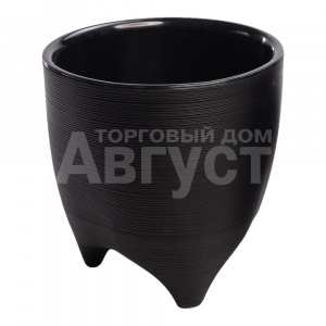Кашпо ДК16-75 Де Коста, пластиковое с вкладышем, черное, 2,25 л