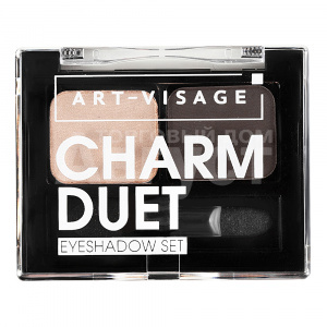 Тени для век Art-Visage Charm duet двойные, жемчужное золото/темный шоколад, тон 2